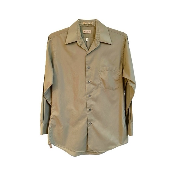 VAN HEUSEN, MENS, FITTED, LONG SLEEVE SHIRT. GREY COLOR. SIZE 15 1/2-32/33 - Picture 1 of 3